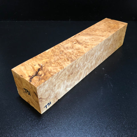 3"x3"x14" KD Maple Burl Wood Spindle Turning Blank (#00731)