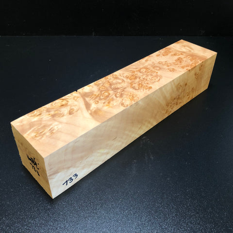 3"x3"x13" KD Maple Burl Wood Spindle Turning Blank (#00733)