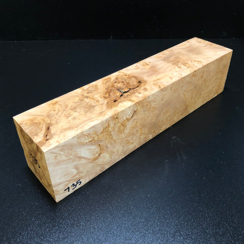 3"x3"x13" KD Maple Burl Wood Spindle Turning Blank (#00735)