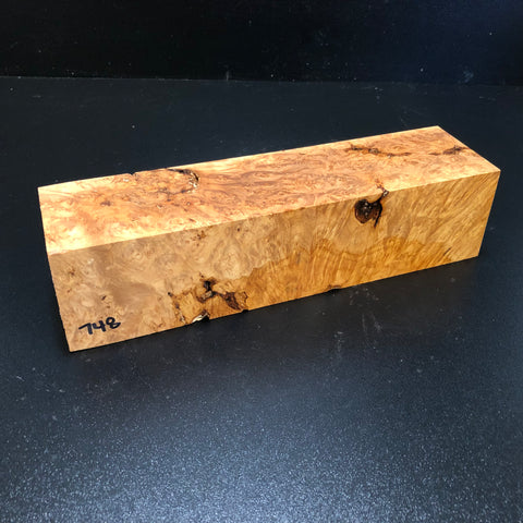 3"x3"x11" KD Maple Burl Wood Spindle Turning Blank (#00748)