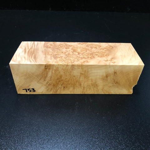 3"x3"x8" KD Maple Burl Wood Spindle Turning Blank (#00753)