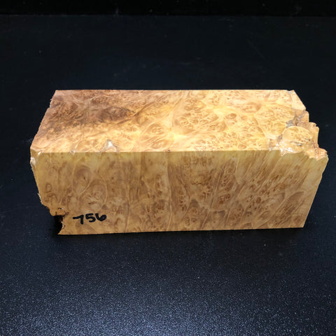 3x3x6.5 KD Maple Burl Wood Spindle Turning Blank (#00756)