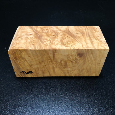 3"x3"x6" KD Maple Burl Wood Spindle Turning Blank (#00760)