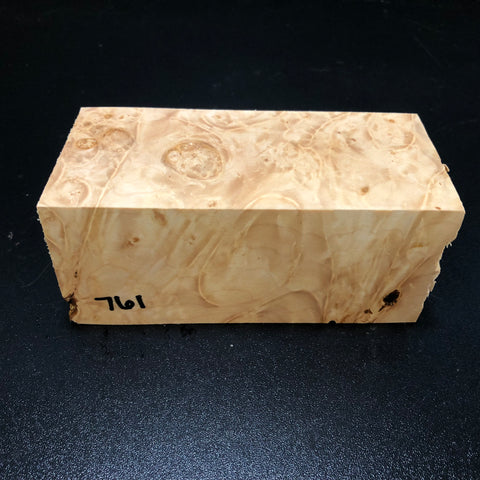 3"x3"x6" KD Maple Burl Wood Spindle Turning Blank (#00761)