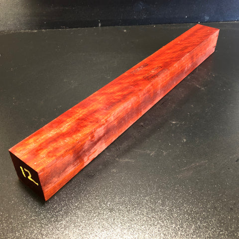 2"x2"x18" KD Figured Bloodwood Spindle Turning Blank (#0012)
