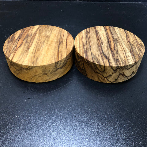 6"x2" KD Black Limba Exhibition Grade Wood (2pcs) Bowl Turning Blank (#00161)