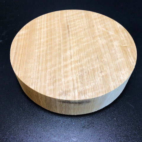 8"x2" KD Curly White Limba Wood Bowl Turning Blank (#00190)