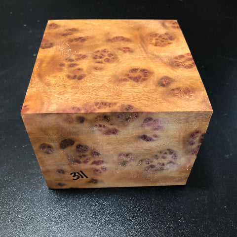 4.5"x4.5"x3.5" Camphor Burl Wood Turning Blank (#00311)