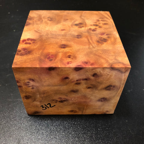 4.5"x4.5"x3.5" Camphor Burl Wood Turning Blank (#00312)