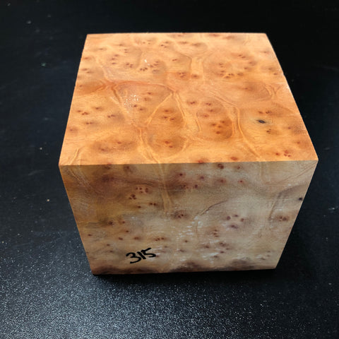 4"x4"x3" Camphor Burl Wood Turning Blank (#00315)