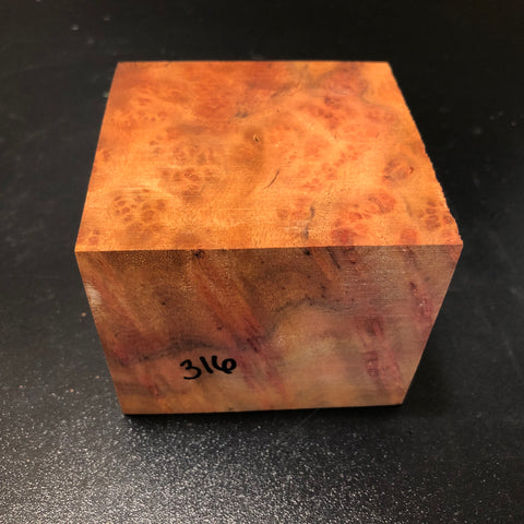 3.5"x3.5"x3" Camphor Burl Wood Turning Blank (#00316)