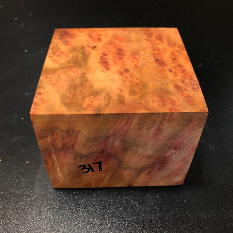 3.5"x3.5"x3" Camphor Burl Wood Turning Blank (#00317)