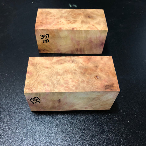 2"x2"x4.25" Camphor Burl Wood (2 pcs) Turning Blank (#00337)