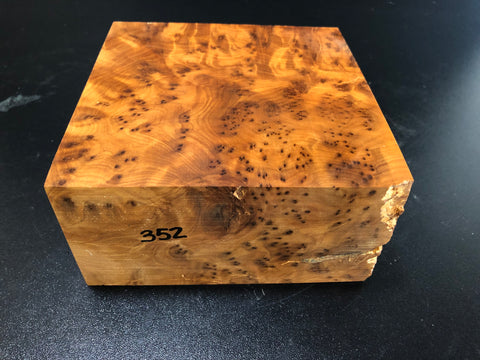 6"x6"x3 Thuya Burl Wood Turning Blank (#00352)