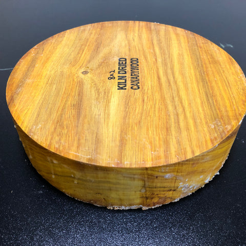 8"x2" KD Canarywood Exhibition Grade Wood Bowl Turning Blank (#00153)