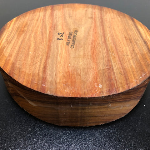 8"x2" KD Canarywood Exhibition Grade Wood Bowl Turning Blank (#00156)