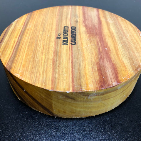 8"x2" KD Canarywood Exhibition Grade Wood Bowl Turning Blank (#00157)