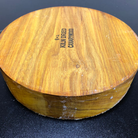 8"x2" KD Canarywood Exhibition Grade Wood Bowl Turning Blank (#00158)
