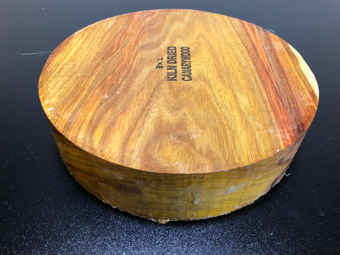8"x2" KD Canarywood Exhibition Grade Wood Bowl Turning Blank (#00159)