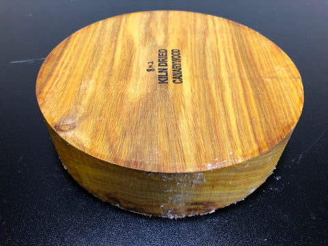 8"x2" KD Canarywood Exhibition Grade Wood Bowl Turning Blank (#00160)