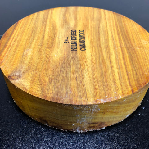 8"x2" KD Canarywood Exhibition Grade Wood Bowl Turning Blank (#00160)