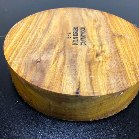 8"x2" KD Canarywood Exhibition Grade Wood Bowl Turning Blank (#00162)