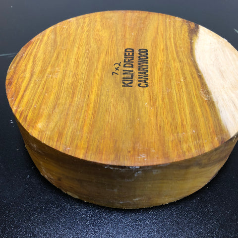 7"x2" KD Canarywood Exhibition Grade Wood Bowl Turning Blank (#00163)
