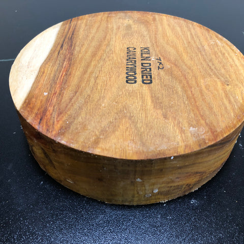 7"x2" KD Canarywood Exhibition Grade Wood Bowl Turning Blank (#00165)