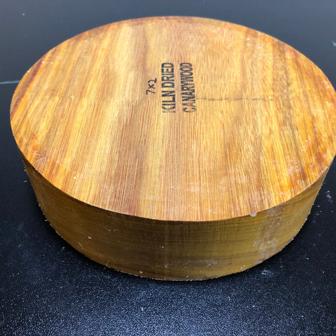 7"x2" KD Canarywood Exhibition Grade Wood Bowl Turning Blank (#00166)
