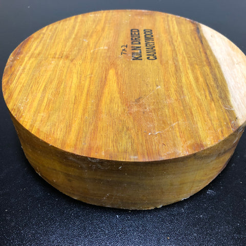 7"x2" KD Canarywood Exhibition Grade Wood Bowl Turning Blank (#00167)