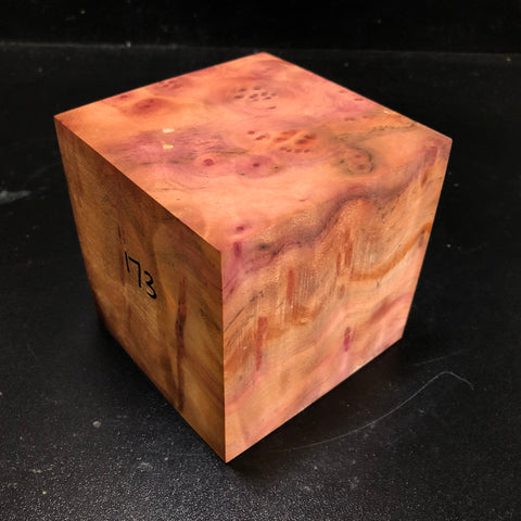 4.25"x4.25"x4.25" Camphor Burl Wood Turning Blank (#00173)