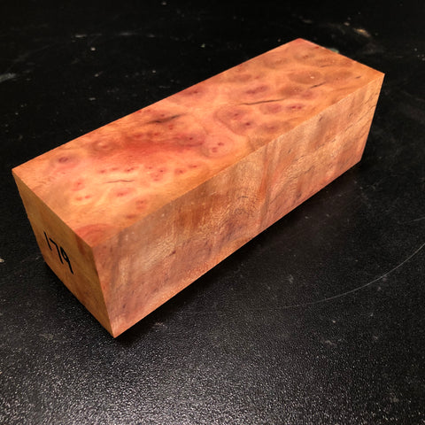2"x2"x6.25" Camphor Burl Wood Turning Blank (#00179)