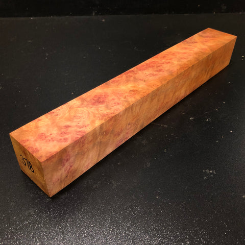 1.75"x1.75"x12.5" Camphor Burl Wood Turning Blank (#00378)
