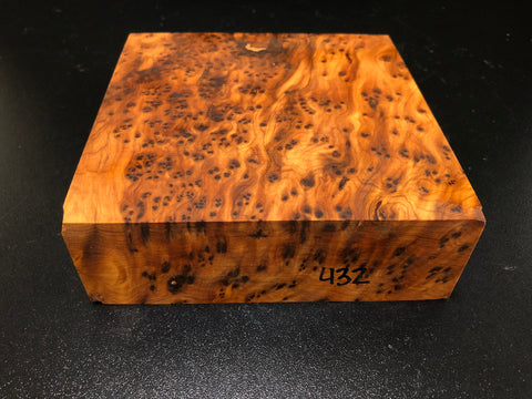 6"x6"x2" Thuya Burl Wood Bowl Turning Blank (#00432)
