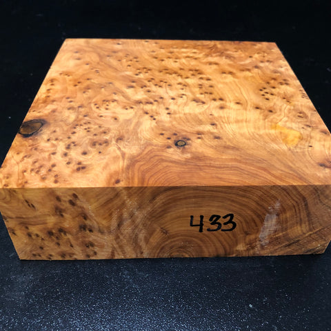 6"x6"x2" Thuya Burl Wood Bowl Turning Blank (#00433)