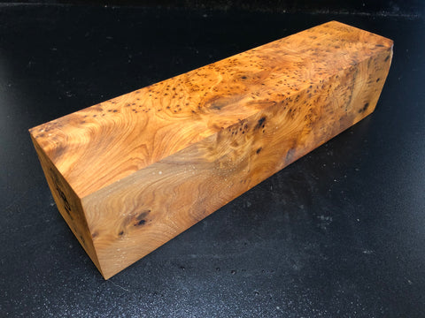 2.75"x2.75"x12" Thuya Burl Wood Spindle Turning Blank (#00443)