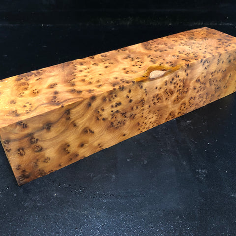 2.75"x2.75"x12" Thuya Burl Wood Spindle Turning Blank (#00444)
