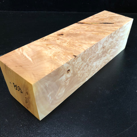 3"x3"x10" KD Maple Burl Wood Spindle Turning Blank (#00803)