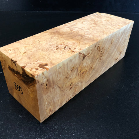 3"x3"x8.5" KD Maple Burl Wood Spindle Turning Blank (#00805)