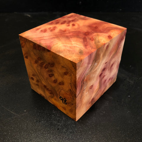 4"x4"x4.5" Camphor Burl Wood Spindle Turning Blank (#0098)