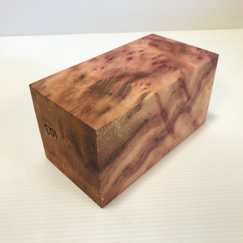 3.25"x3.25"x6.25" Camphor Burl Wood Spindle Turning Blank (#00103)