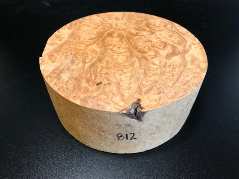 8"x3" KD Maple Burl Wood Bowl Turning Blank (#00812)