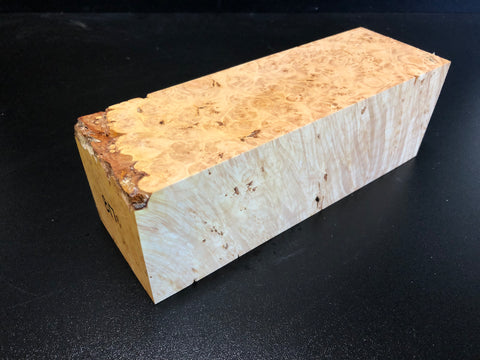 3"x3"x9" KD Maple Burl Wood Spindle Turning Blank (#00817)