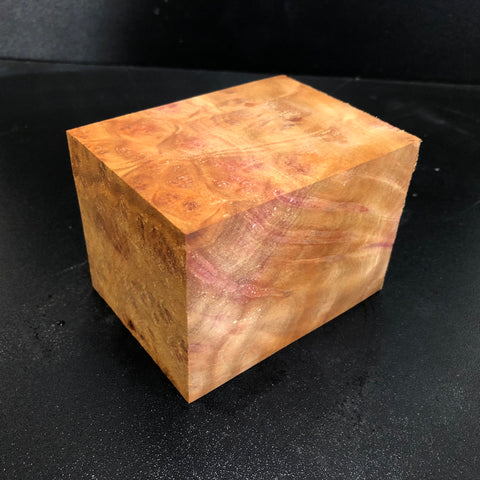 3"x3"x4" Camphor Burl Wood Spindle Turning Blank (#00492)