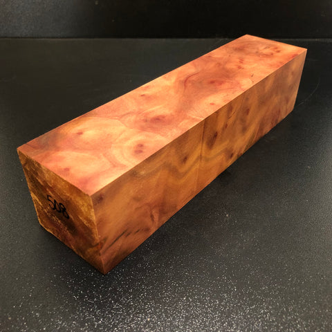 2.25"x2.25"x9.25" Camphor Burl Wood Spindle Turning Blank (#00508)