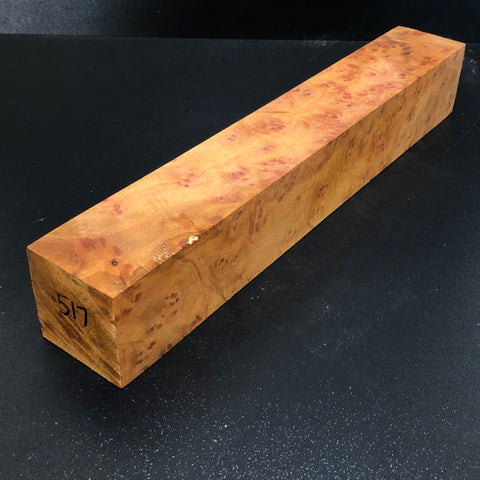 2"x2"x12.5" Camphor Burl Wood Spindle Turning Blank (#00517)
