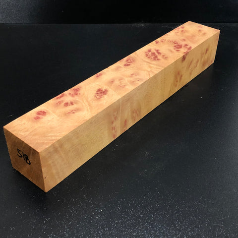 2"x2"x12.5" Camphor Burl Wood Spindle Turning Blank (#00518)