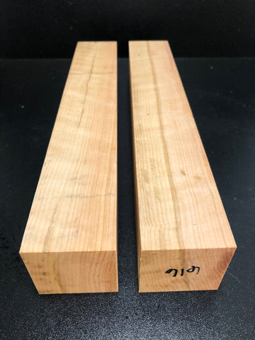 2"x2"x12" KD Figured Fireland Cherry (2 pcs) Wood Spindle Turning Blank (#00616)