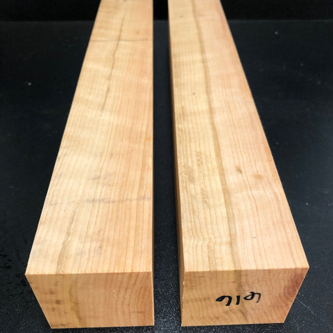 2"x2"x12" KD Figured Fireland Cherry (2 pcs) Wood Spindle Turning Blank (#00616)