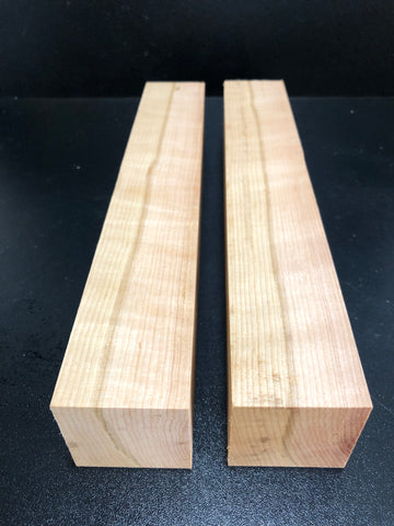 2"x2"x12" KD Figured Fireland Cherry (2 pcs) Wood Spindle Turning Blank (#00617)